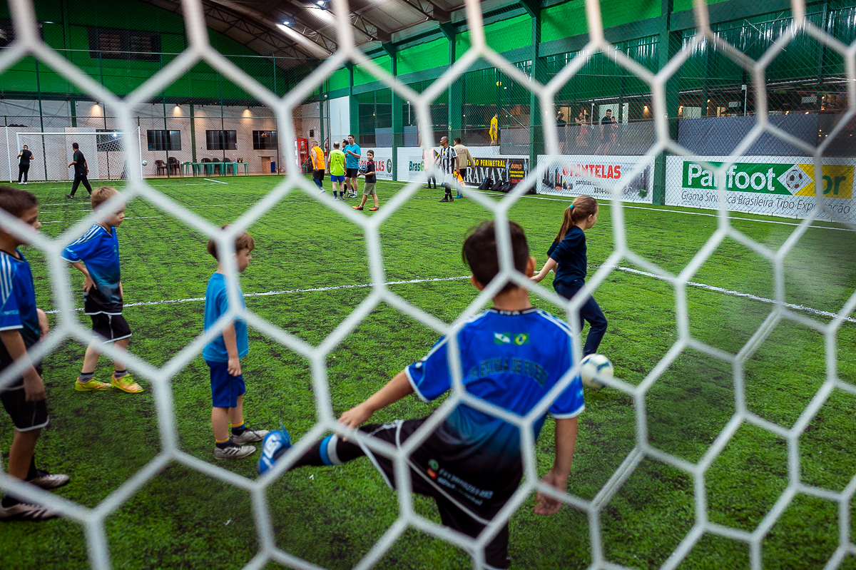 Visão ampla das quadras cobertas